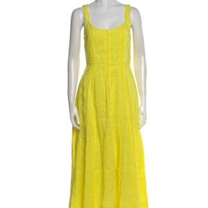 La Ligne Vibrant Yellow Midi Dress